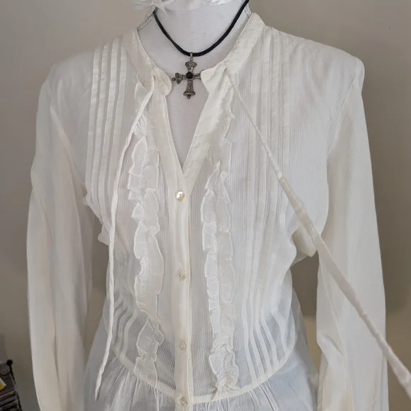 Cottagecore Cotton Tunic With Ruffles - Picture 7 of 15